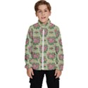 Retro 1880s Flowers Pattern 9 Kids  High Neck Windbreaker View1