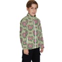 Retro 1880s Flowers Pattern 9 Kids  High Neck Windbreaker View3