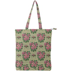 Retro 1880s Flowers Pattern 9 Double Zip Up Tote Bag by patterns123