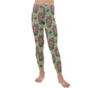 Retro 1880s Flowers Pattern 9 Kids  Lightweight Velour Leggings View1