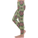 Retro 1880s Flowers Pattern 9 Kids  Lightweight Velour Leggings View2