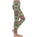 Retro 1880s Flowers Pattern 9 Kids  Lightweight Velour Leggings View3