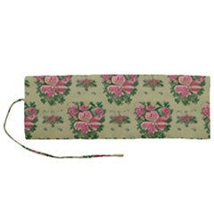 Retro 1880s Flowers Pattern 9 Roll Up Canvas Pencil Holder (m)