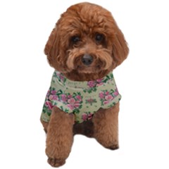 Retro 1880s Flowers Pattern 9 Dog T-shirt