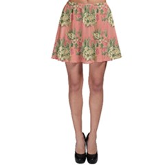 Retro 1880s Flowers Pattern 12 Skater Skirt