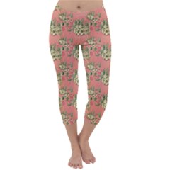 Retro 1880s Flowers Pattern 12 Capri Winter Leggings 