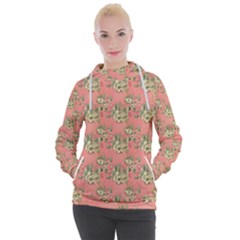 Retro 1880s Flowers Pattern 12 Women s Hooded Pullover by patterns123