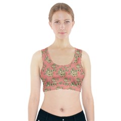 Retro 1880s Flowers Pattern 12 Sports Bra With Pocket by patterns123