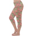 Retro 1880s Flowers Pattern 12 Lightweight Velour Capri Yoga Leggings View2