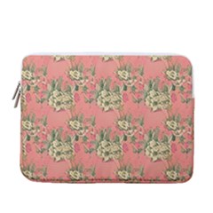 Retro 1880s Flowers Pattern 12 13  Vertical Laptop Sleeve Case With Pocket