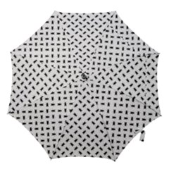 Fly Phot Motif Seamless Black And White Pattern Hook Handle Umbrellas (large)