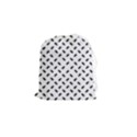 Fly Phot Motif Seamless Black And White Pattern Drawstring Pouch (Small) View1