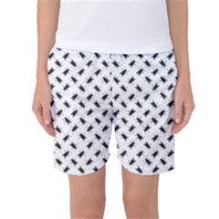 Fly Phot Motif Seamless Black And White Pattern Women s Basketball Shorts