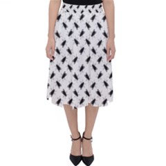 Fly Phot Motif Seamless Black And White Pattern Classic Midi Skirt