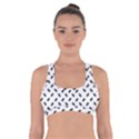 Fly Phot Motif Seamless Black And White Pattern Cross Back Sports Bra View1