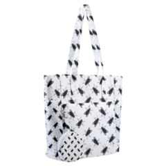 Fly Phot Motif Seamless Black And White Pattern Everyday Shoulder Bag With Pouch Bag