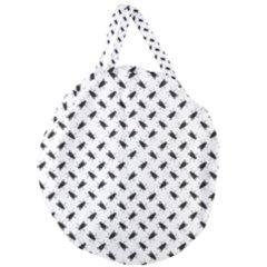 Fly Phot Motif Seamless Black And White Pattern Giant Round Zipper Tote