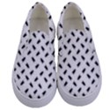 Fly Phot Motif Seamless Black And White Pattern Kids  Canvas Slip Ons View1