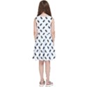 Fly Phot Motif Seamless Black And White Pattern Kids  Skater Dress View4