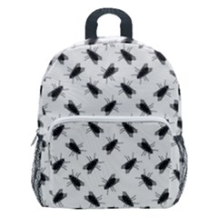 Fly Phot Motif Seamless Black And White Pattern Kids  Age 5-10 Lightweight School Backpack With Side Pockets by dflcprintsclothing