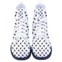 Fly Phot Motif Seamless Black And White Pattern Women s High-Top Canvas Sneakers View1