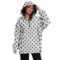 Fly Phot Motif Seamless Black And White Pattern Women s Ski And Snowboard Waterproof Breathable Jacket