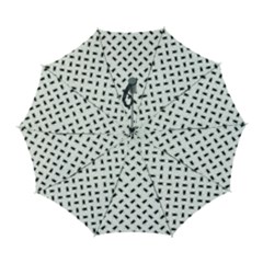 Fly Phot Motif Seamless Black And White Pattern Automatic Folding Umbrella With Case (large)