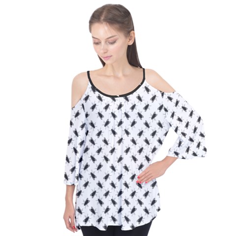 Fly Away In Black & White  Flutter Sleeve T-shirt by dflcprintsclothing