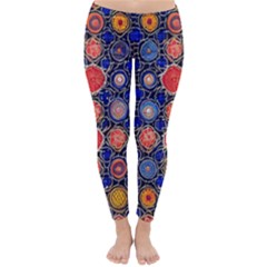 Retro Geometric Shapes And Flowers 3 Classic Winter Leggings