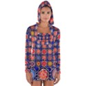 Retro Geometric Shapes And Flowers 3 Long Sleeve Hooded T-shirt View1