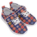 Retro Geometric Shapes And Flowers 3 Kids  Velcro Strap Shoes View3