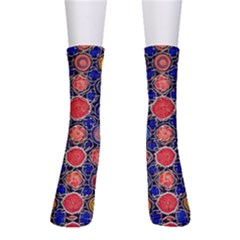 Retro Geometric Shapes And Flowers 3 Crew Socks