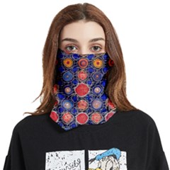 Retro Geometric Shapes And Flowers 3 Face Covering Bandana (two Sides)