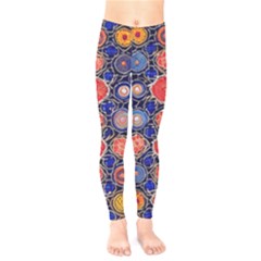 Retro Geometric Shapes And Flowers 3 Kids  Classic Winter Leggings