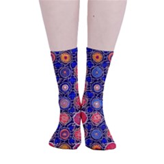 Retro Geometric Shapes And Flowers 3 Smooth Crew Length Tube Socks by violetheavensky