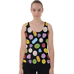 Ecstasy Pills Pattern Velvet Tank Top