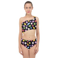 Ecstasy Pills Pattern Spliced Up Two Piece Swimsuit