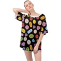 Ecstasy pills pattern Oversized Chiffon Top View1