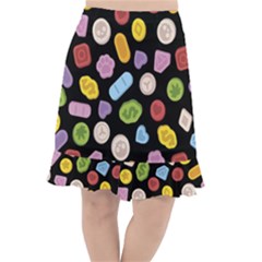 Ecstasy Pills Pattern Fishtail Chiffon Skirt