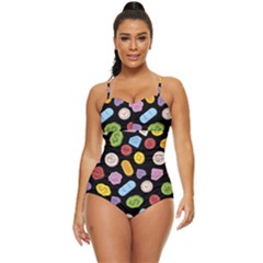 Ecstasy Pills Pattern Retro Full Coverage Swimsuit