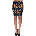 Funny Christmas Pattern Background Bodycon Skirt View1