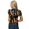 Funny Christmas Pattern Background Quarter Sleeve Raglan T-Shirt View2