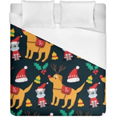 Funny Christmas Pattern Background Duvet Cover (california King Size)