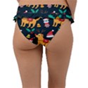 Funny Christmas Pattern Background Frill Bikini Bottoms View2