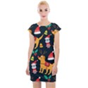 Funny Christmas Pattern Background Cap Sleeve Bodycon Dress View1