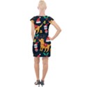 Funny Christmas Pattern Background Cap Sleeve Bodycon Dress View2