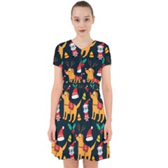 Funny Christmas Pattern Background Adorable In Chiffon Dress