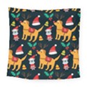 Funny Christmas Pattern Background Square Tapestry (Large) View1