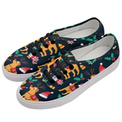 Funny Christmas Pattern Background Women s Classic Low Top Sneakers