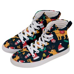 Funny Christmas Pattern Background Women s Hi-top Skate Sneakers